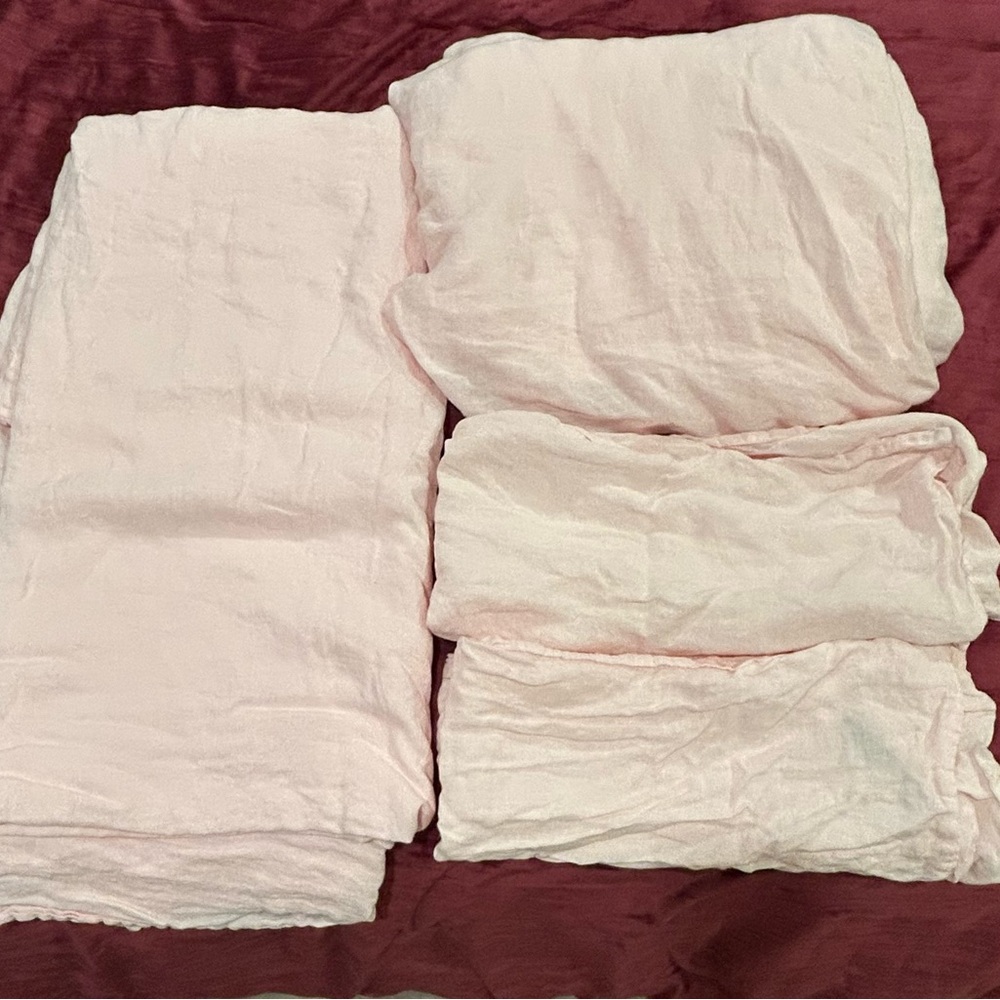 Brooklinen Blush (pink) King Bedding Set. 100% Linen